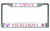 I Love Pickleball Chrome License Plate Frame