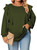 Eytino Womens Plus Size Fall Tops Ruffle Long Sleeve Round Neck Casual Loose Blouse Shirts,3X Green