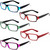 FancyG Vintage Inspired Classic Retro Style Rectangle Shape Glasses Frame Clear Lens Eyewear 5 Pieces Color Set87