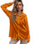SHENHE Women's Satin Long Sleeve Drop Shoulder Button Front Blouse Shirt Tops Orange M