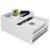 2 Tier 3 Pcs Stackable Paper Letter Tray, Desk Document File Organizer Set, Plastic Desk Paper Tray Organizer for A4 Paper Magazine, Receipts, Office Supplies,White