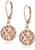 Amazon Collection 14k Rose Gold Plated Sterling Silver Filigree Ball Leverback Earrings