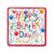 Caspari Happy Birthday Square Paper Salad & Dessert Plates - 16 Count