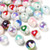 LiQunSweet 100 Pcs 16mm UV Plating Round Acrylic Beads Heart Pattern Bubblegum Chunky Beads Spacer for Jewelry Making Beading DIY Art Craft