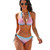 BAIKUTOUAN Women's Transgender Flag Colors Two Piece Swimsuit Halter Tie String Triangle Bikini Set Bikinis