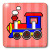 3dRose LLC lsp_25421_2 Cute Train Red Blue Yellow Red Stripe Background, Double Toggle Switch