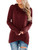 Fallorchid Womens Cowl Neck Tunic Tops Long Sleeve Pullovers Casual Drawstring Sweatshirts Wine Red
