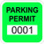 Green Reflective 1.5" x 1.5" Small Rear View Mirror Parking Permit Window Stickers Decals (Multiple Number Sets Available) (0201 to 0250)