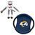 Littlearth Unisex-Adult NFL Los Angeles Rams Sock Monkey and Flying Disc Pet Toy Combo Set, Team Color, One Size