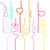 100 Pieces Halloween Crazy Silly Straws for Kids Reusable Fun Varied Twists Loop Straws Plastic Crazy Drinking Straws for Thanksgiving Christmas Carnival Birthday Party Supplies