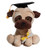 Calplush 7" Graduation Dog with Cap & Certification Plush Animal Toy