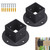 Wpbhk 2Pcs Floor Flange 2x2 Post Anchor Base Heavy Duty Solid Square Fence Pole Base Black Wall Mount Brackets kit for Deck Railing Mailbox