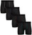 Reebok Men's Underwear - Performance Boxer Briefs with Fly Pouch (4 Pack), Size Large, Black Contrast