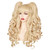 ColorGround Long Curly Cosplay Wig with 2 Ponytails (Blonde)