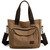 Women's Canvas Crossbody Tote Bags Top Handle Handbag Work Small Totes Purse Shoulder Bag (Brown)