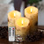 Eywamage Birch Bark Flameless Pillar Candles with Remote, Real Wax Flickering LED Battery Candles Set of 3, ? 3" H 4" 5" 6"