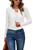 Newshows White Cardigan for Women Lightweight 2023 Long Sleeve Crew Neck Button Down Knit Bolero Shrug Sweaters Open Front Cropped Clothes(White, Small)