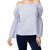 Bar III Womens Woven Off-The-Shoulder Pullover Top Blue S