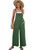PEHMEA Women's Casual Overalls Cotton Wide Leg Jumpsuit Baggy Loose Rompers Bib Pants With Pockets(Green-XXL)