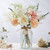 LESING Artificial Flowers in Vase, Silk Faux Flowers Arrangement Dahlia Bouquets with Vase Rustic Table Certerpieces for Decoration (Dahlia White Pink)