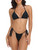 RELLECIGA Women's Black Triangle Bikini Two Piece Swimsuit Bathing Suits Micro Bikinis for Women Size Medium