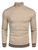 COOFANDY Men's Basic Ribbed Thermal Knitted Pullover Slim Fit Turtleneck Sweater, Light Khaki, Large