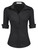 HOTOUCH Womens Cotton Button Down Fitted Button Up Server Uniform Shirt A - Black (Slim Fit, a Size Up for Relaxed Fit), 3X-Large, 3/4 Sleeve