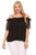 LOVING LOUDLY Women's Plus Size Classic Straps Cold Shoulder Blouse Black Lace Top (White, 2X)