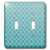 3dRose LSP_186688_2 Peacock Blue and White Quatrefoil Toggle Switch, Multicolor