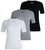 Lucky Brand Women's T-Shirt - 3 Pack Stretch Cotton Crewneck Ribbed Short Sleeve Shirt - Basic Solid T-Shirts for Women, S-XL, Size Medium, Black/Heather/White