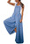 utcoco Women's Casual Loose Denim Overalls Adjustable Strap Wide Leg Bib Jean Overalls Jumpsuit with Pockets (XX-Large, Blue)