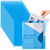 Seajan 48 Pcs Poly Translucent Slash File Jacket Binder Organizer Pockets 3 Hole Punch Binder Folders 3 Ring Binder Plastic Sleeves for Paper Document (Blue)