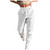 Womens Sweatpants High Waist Baggy Straight Lounge Pants Cinch Bottom Jogger Pants with Pockets Activewear A-White
