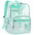 Fuyicat Heavy Duty Clear Backpack for Girls Boys Women Men, PVC Transparent School Backpacks See Through College Bookbag (Green)