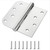 Hinges, 3 Pack Door Hinges Stainless Steel Hinges with 4 Inch Square Rounded 5/8" Radius Corner Hinges Interior/Exterior Door Hinges Heavy Duty Hinges (4 in)