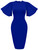 Memoriesea Women's Basic Bodycon Ruffle Flared Short Sleeve Pencil Midi Dress RoyalBlue