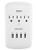 Oviitech 3 Outlet Wall Mount Surge Protector with 4 (4.2 AMP) USB Charging Ports,3 AC Socket Outlet Plugs Adapter,White,ETL Certified.