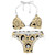 PenguinBikini Set SwimsuitsWomen's Two Piece Block Halter Triangle Top and Tie Side Multi