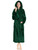 PAVILIA Women Hooded Plush Soft Robe | Fluffy Warm Fleece Sherpa Shaggy Bathrobe (L/XL, Green)
