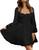 Merzhiiry Womens Puff Long Sleeve Square Neck Dress Black Ruffle Flowy A Line Swing Boho Skater Smocked Sun Short Dresses Fall Casual Beach S