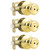 GOBEKOR 3 Pack Privacy Door Knobs Interior Polished Brass Keyless Interior Door knobs for Bedroom Bathroom Tulip Privacy Door Lock