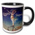3dRose Cycles Sirius Woman Standing on a Bicycle Seat Advertising Poster - Mugs (mug_153375_4)