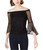 Bar III Women's Lace Off-The-Shoulder Top (Deep Black, Medium)