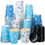 Suclain 120 Pack Disposable Coffee Cups with Lids, 12 Oz Snowflake Paper Hot Cups with Lids Insulated Coffee Disposable Cups for Hot Cold Beverages Tea Coffee Water Juice