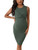 Verdusa Women's Maternity Twist Front Sleeveless Bodycon Tank Pencil Dress Dark Green XL