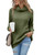 Women's Turtleneck Sweaters Oversized Lightweight Long Sleeve Pullover Loose Chunky Knit Jumper Tops Army Green