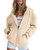 EFAN Women's Hoodies 2023 Fall Jacket Teen girls Long Sleeve Sweatshirts Casual Dressy Tops Zip Up Trendy Winter Clothes Apricot