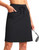 SANTINY Women's 20'' Knee Length Skorts Skirts 6 Pockets High Waisted Drawstring Long Athletic Tennis Golf Skirt Women(Black_L)