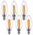 B11 E12 Base 60W Equivalent LED Chandelier Light Bulbs - FLSNT Dimmable Clear LED Filament Candle Bulbs, 4.5W, 2700K Soft White - 6 Pack