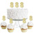 Gold Glitter 8 - No-Mess Real Gold Glitter Dessert Cupcake Toppers - 8th Birthday Party Clear Treat Picks - Set of 24